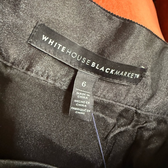 NWT White House Black Market Black and Gold Skirt metallic jacquard floral - Picture 10 of 11